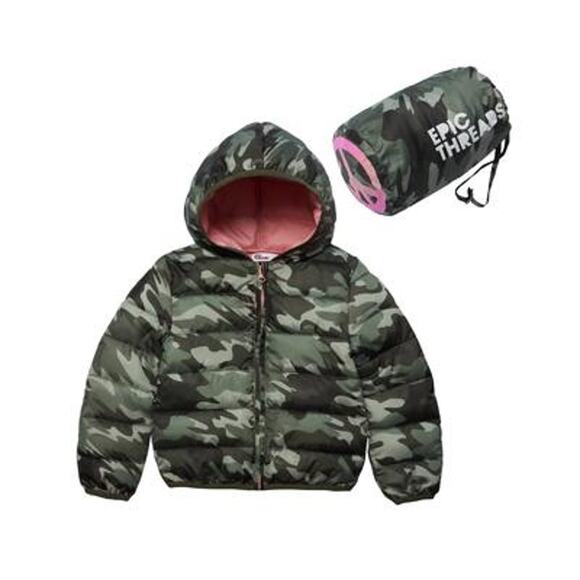 Epic Threads Little Girls Packable Jacket with Bag Size 6X Camo Pink NWT - Picture 1 of 2